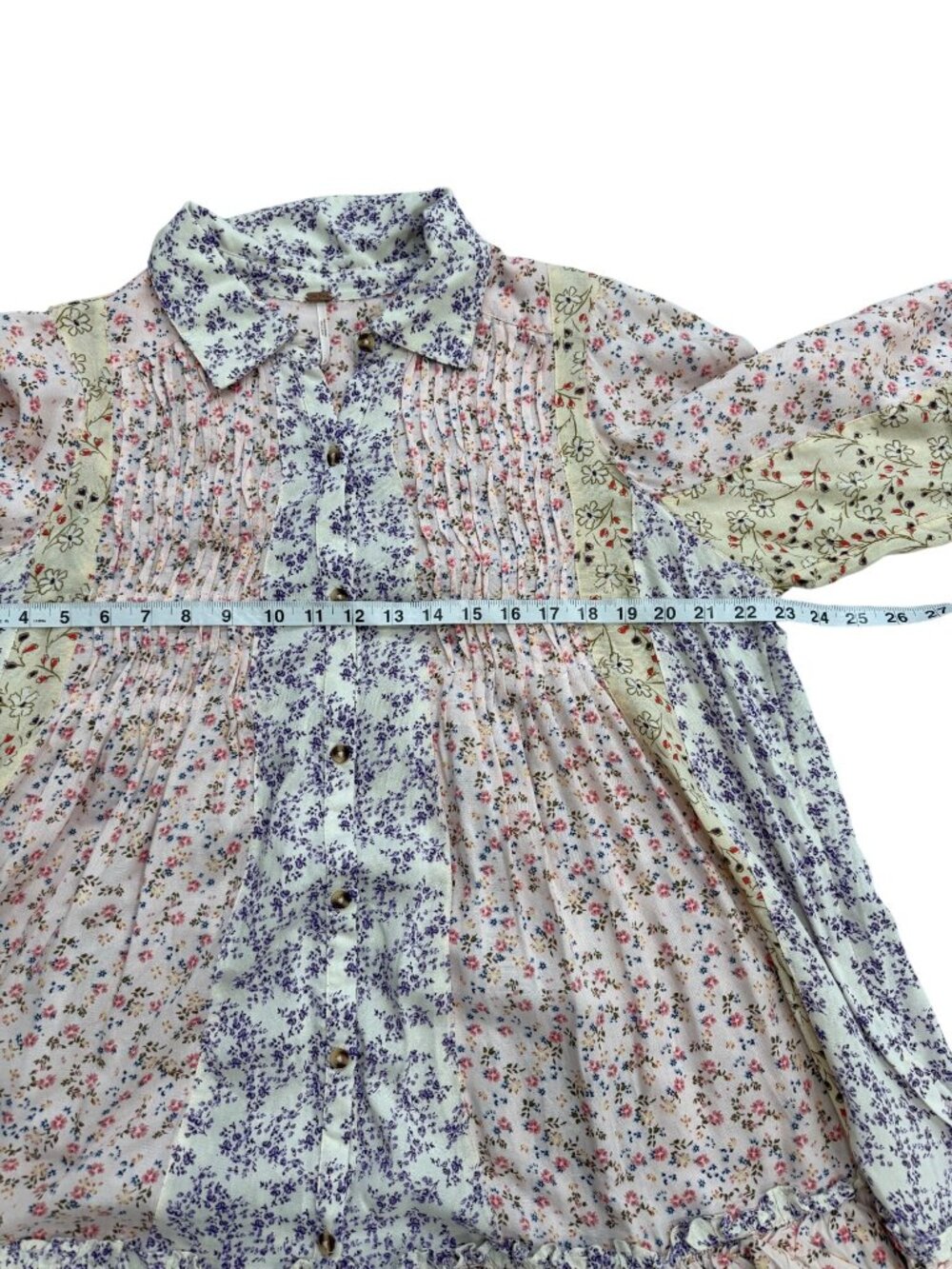 Free People Womens Size S Tunic Mini Dress Lost in You Floral Babydoll Cottage - Picture 6 of 9